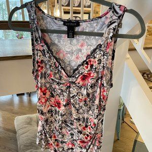 White House Black Market WHBM ruched tank top SZ S